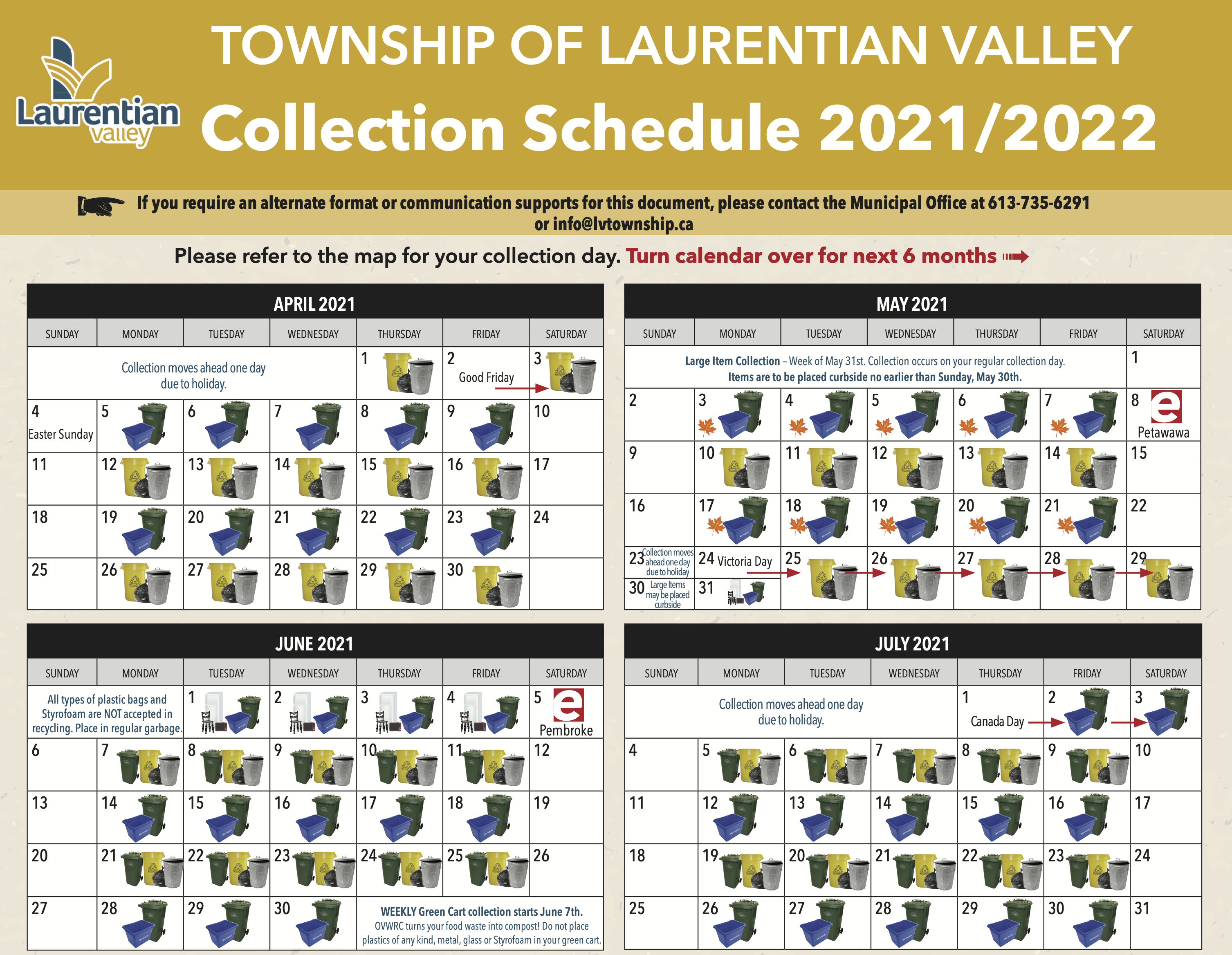 Collection Schedules Township of Laurentian Valley